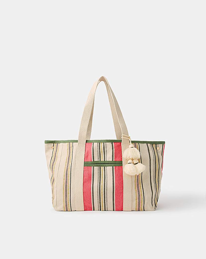 New In - Stripe Canvas Tote Bag