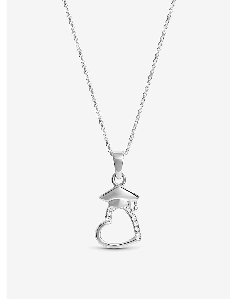 New In - Simply Silver Heart Graduation Pendant