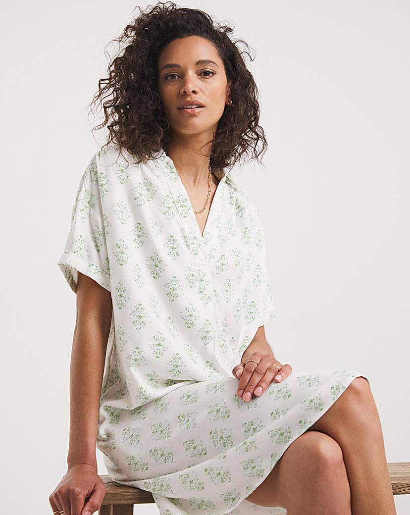 Viscose Twill Relaxed Shirt Dress