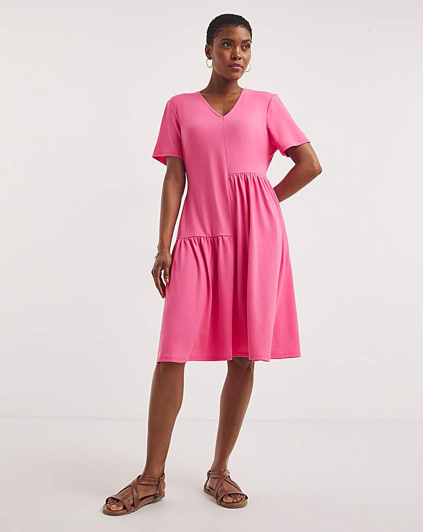 Asymetric Cut Jersey Swing Dress