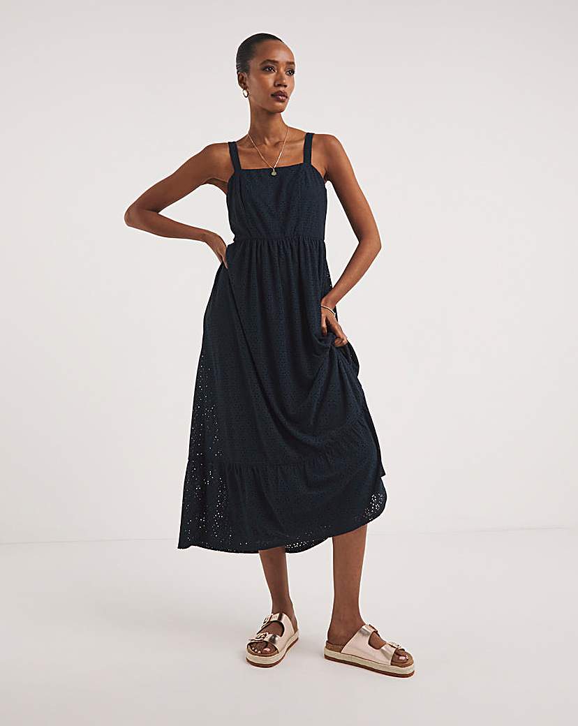 Jersey Broderie Tiered Cami Dress