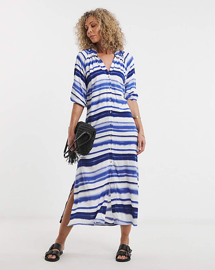 Kaftan Button Through Shirt Dress