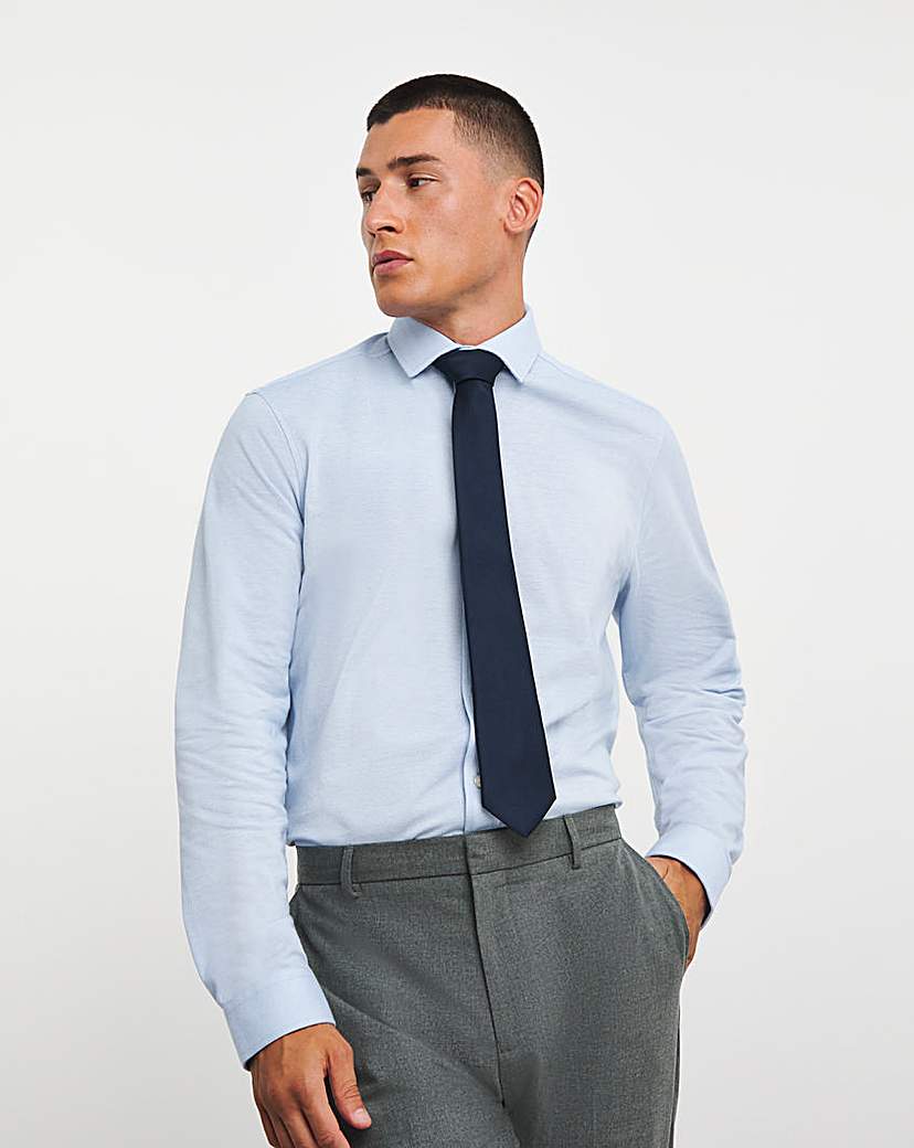 Jacamo Cutaway Collar Pique Formal Shirt