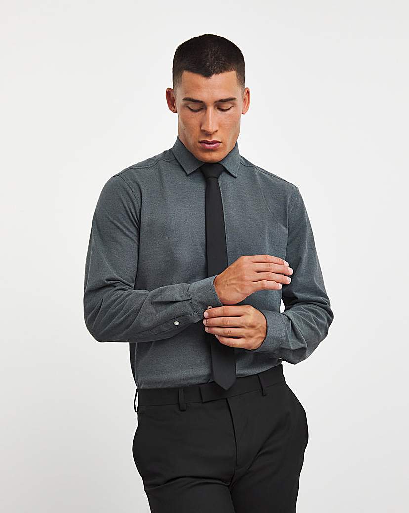 Jacamo Cutaway Collar Pique Formal Shirt