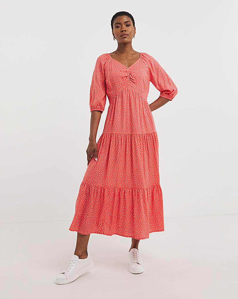 Sweet Heart Midi Smock Dress