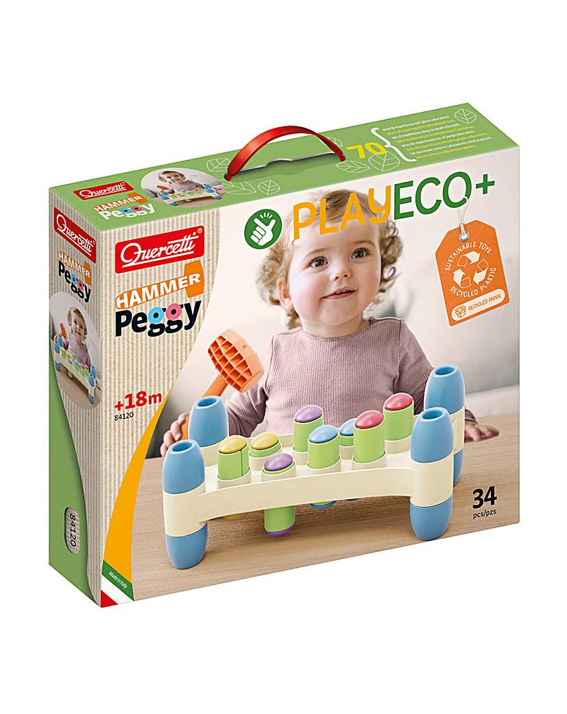 Quercetti Eco+ Hammer Peggy 34 Pcs