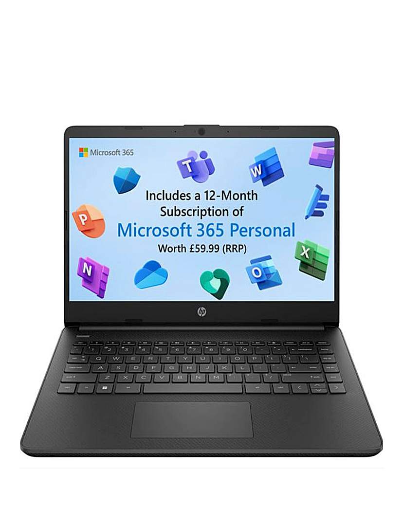 HP 14in 4GB 128GB Laptop - Black