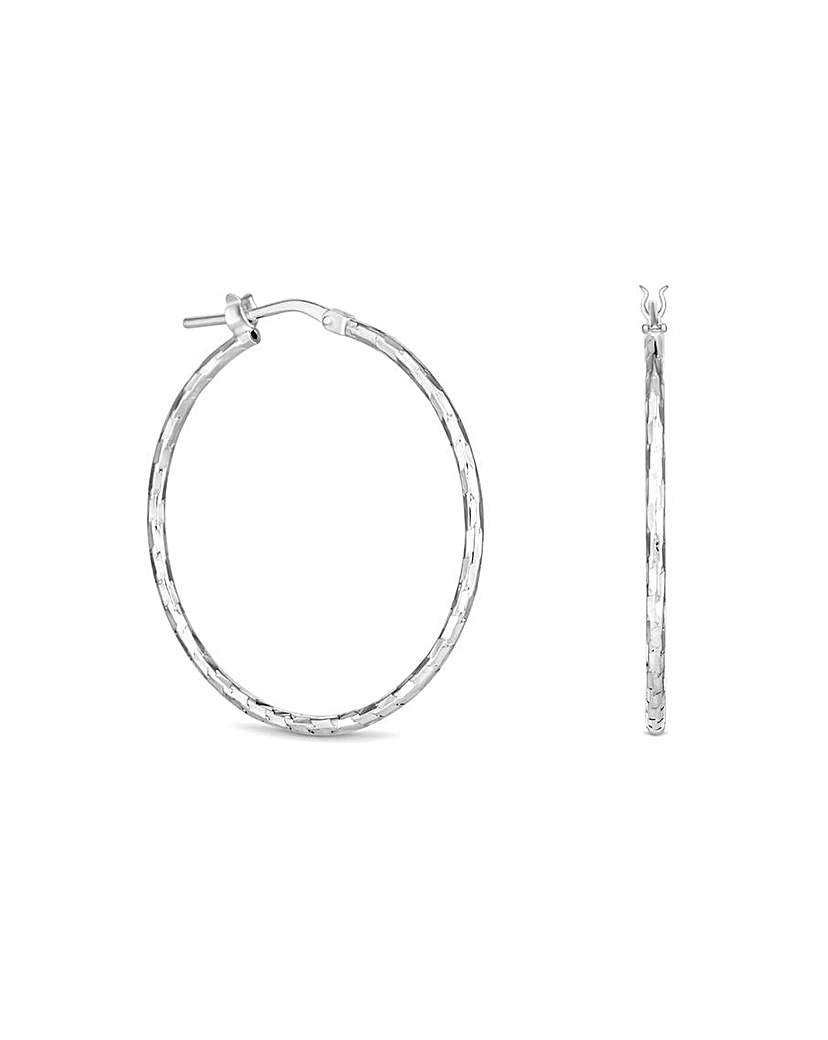 Simply Silver Diamond Cut Earrings - Gift For Her