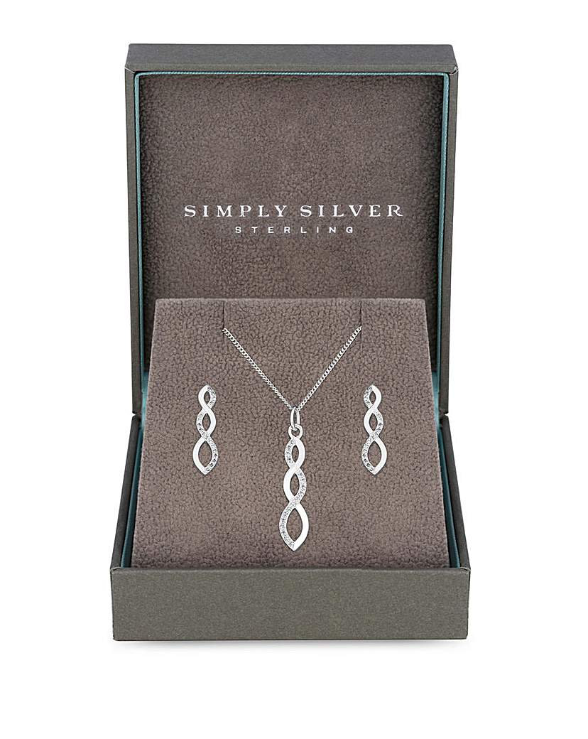 Simply Silver Infinity Jewellery Set