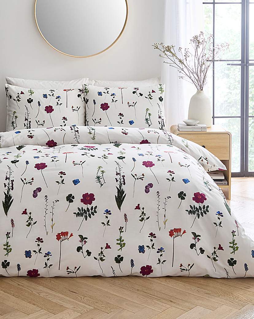 Nia Pressed Floral Duvet Cover Set Multi …