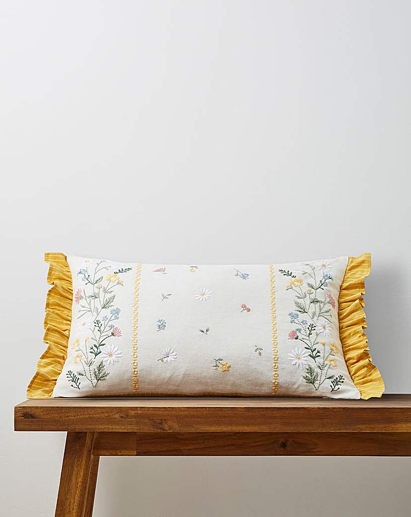 Olivia Floral Ruffle Boudoir Cushion Multi JD …
