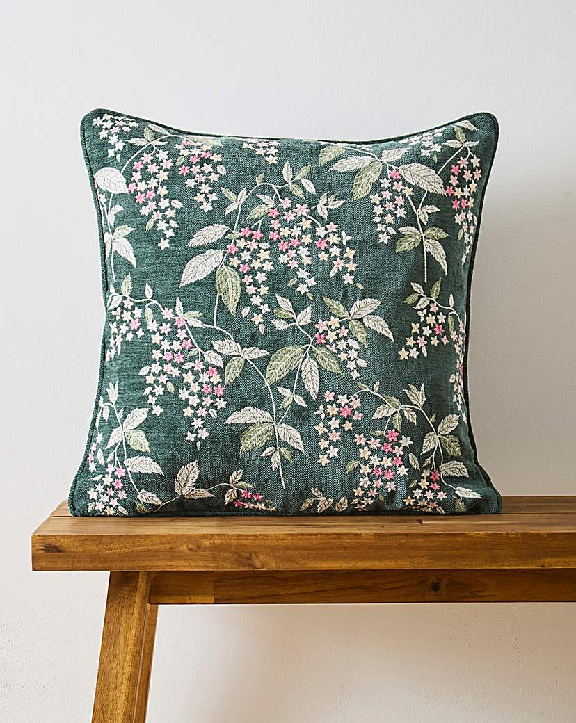 Embroidered Floral Blossoms Cushion
