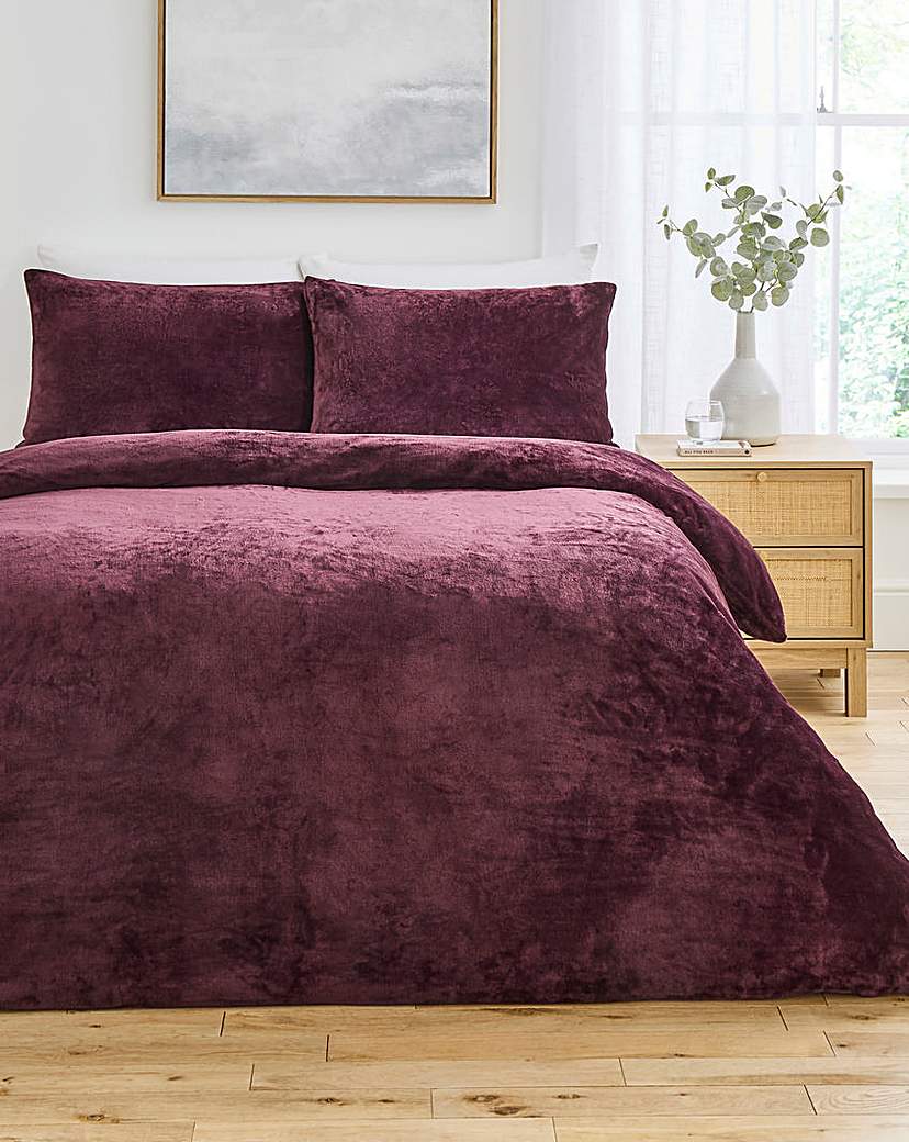Plain Plush Fleece Duvet Cover Set