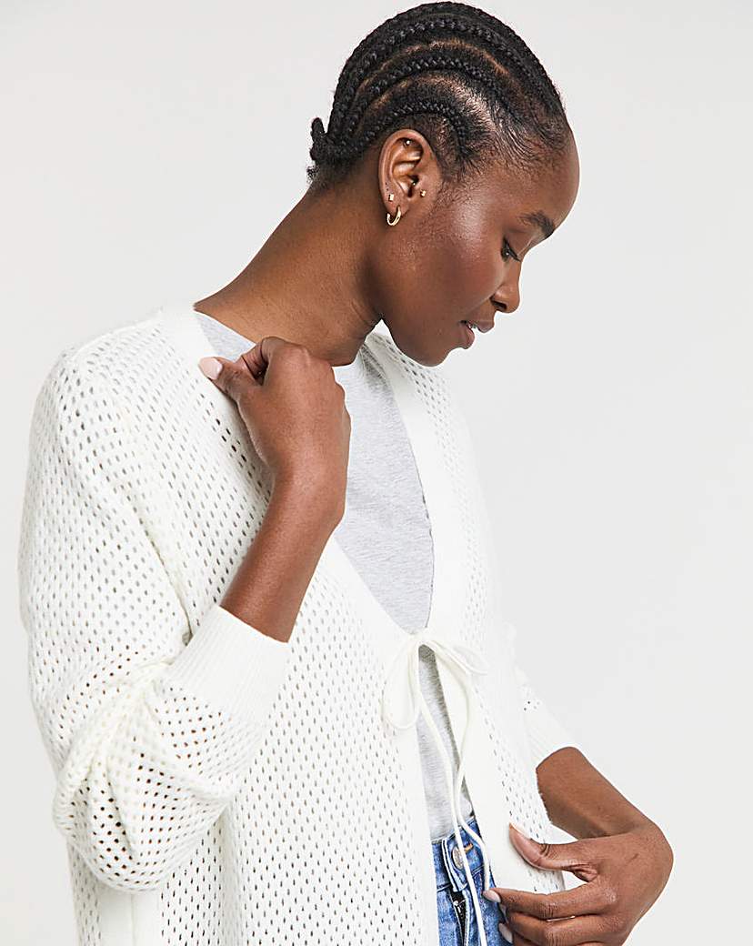Cream Crochet Maxi Cardigan