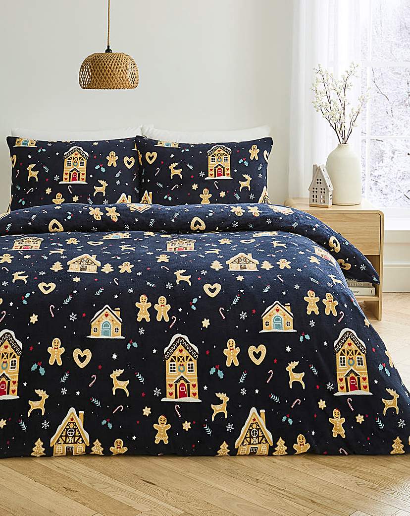Gingerbread Fleece Duvet Cover Set