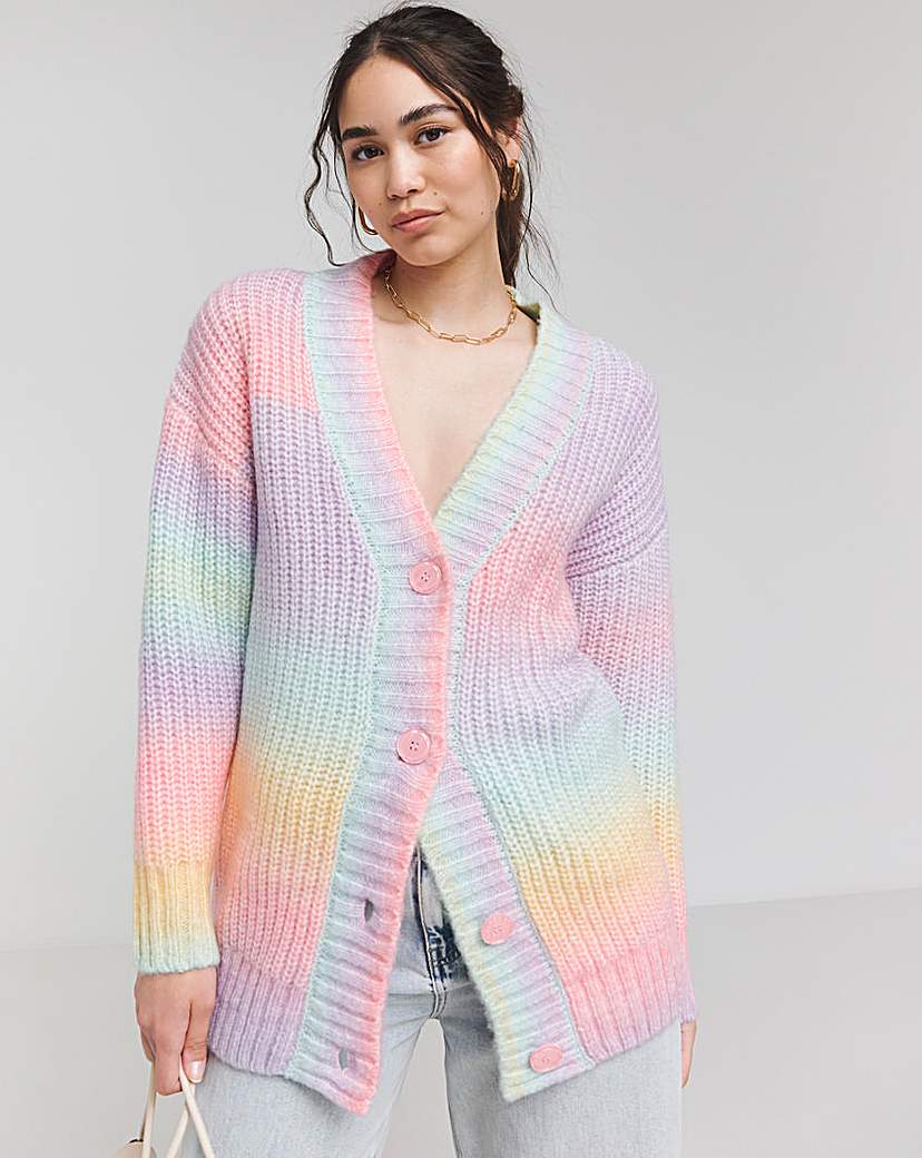 Pastel Ombre Boyfriend Cardigan