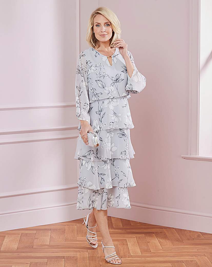 Downton Abbey Inspired Dresses Nightingales Print Layered Dress £45.50 AT vintagedancer.com