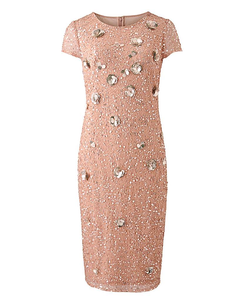 Nightingales 3D Embellished Rose Dress