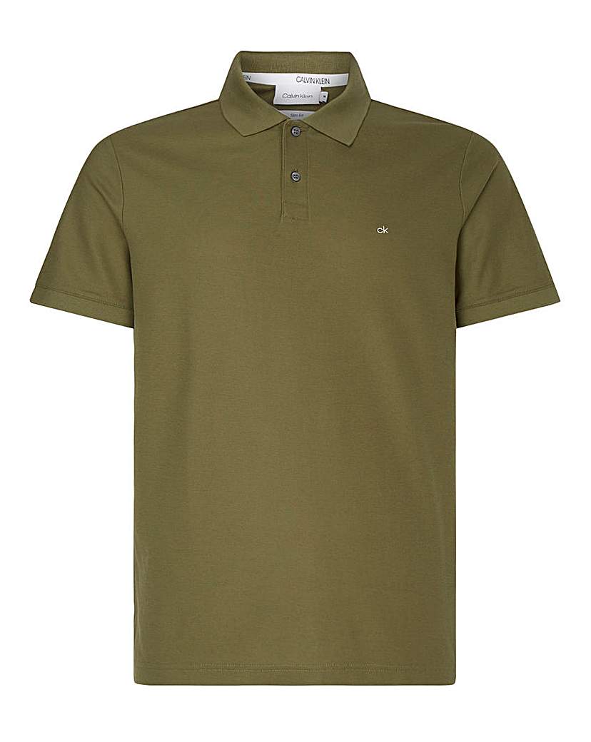 Image of Calvin Klein Pique Logo Slim Polo