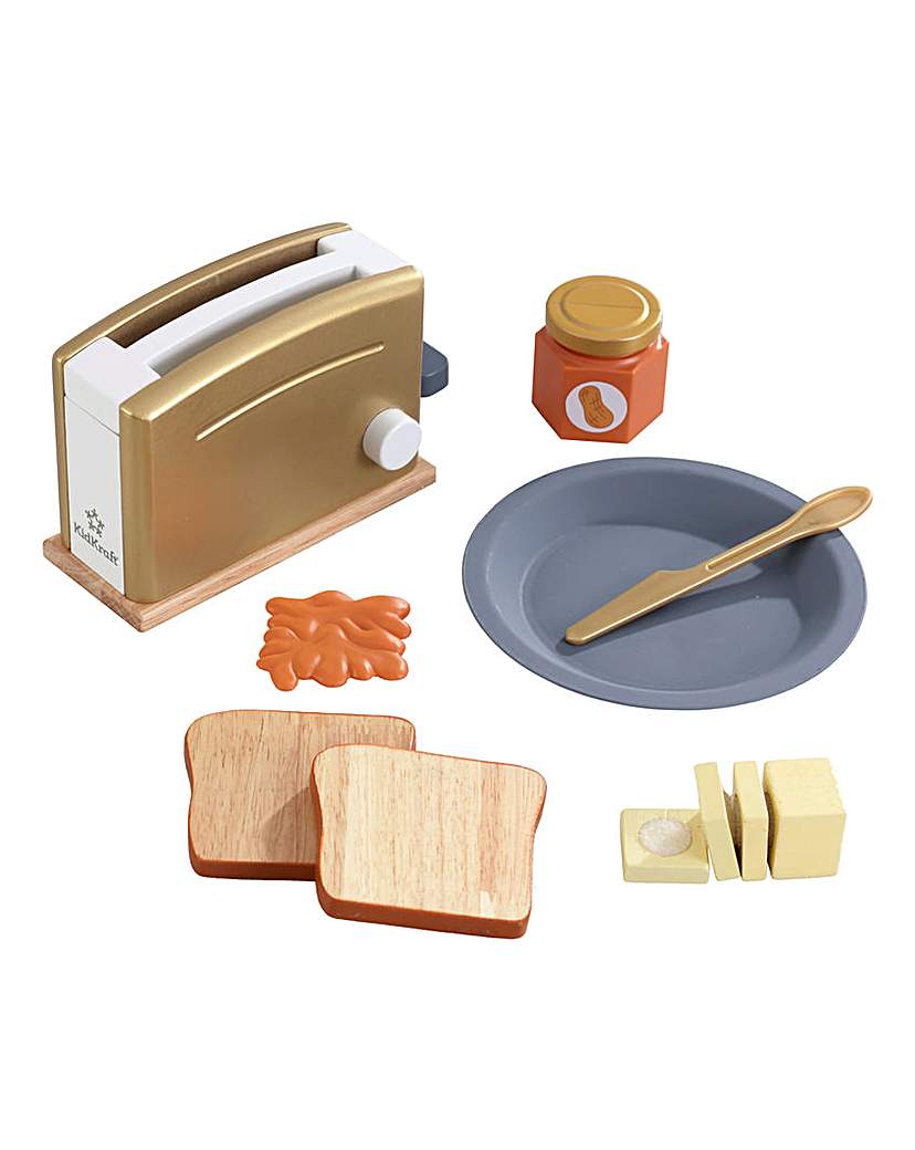 Image of Kidkraft Wooden Toaster Set - Metallics