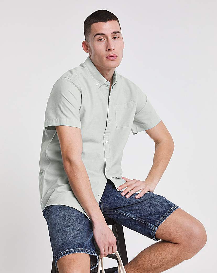 Short Sleeve Plain Oxford Shirt Reg