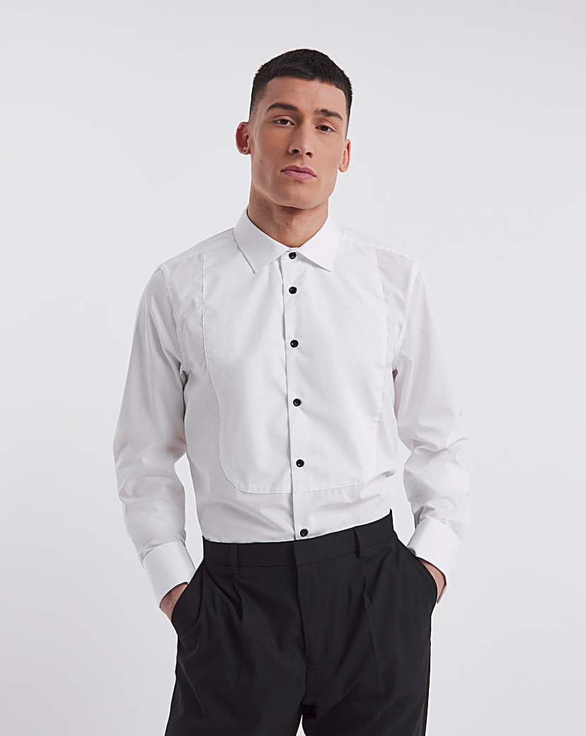 White Cotton Poplin Dinner Shirt