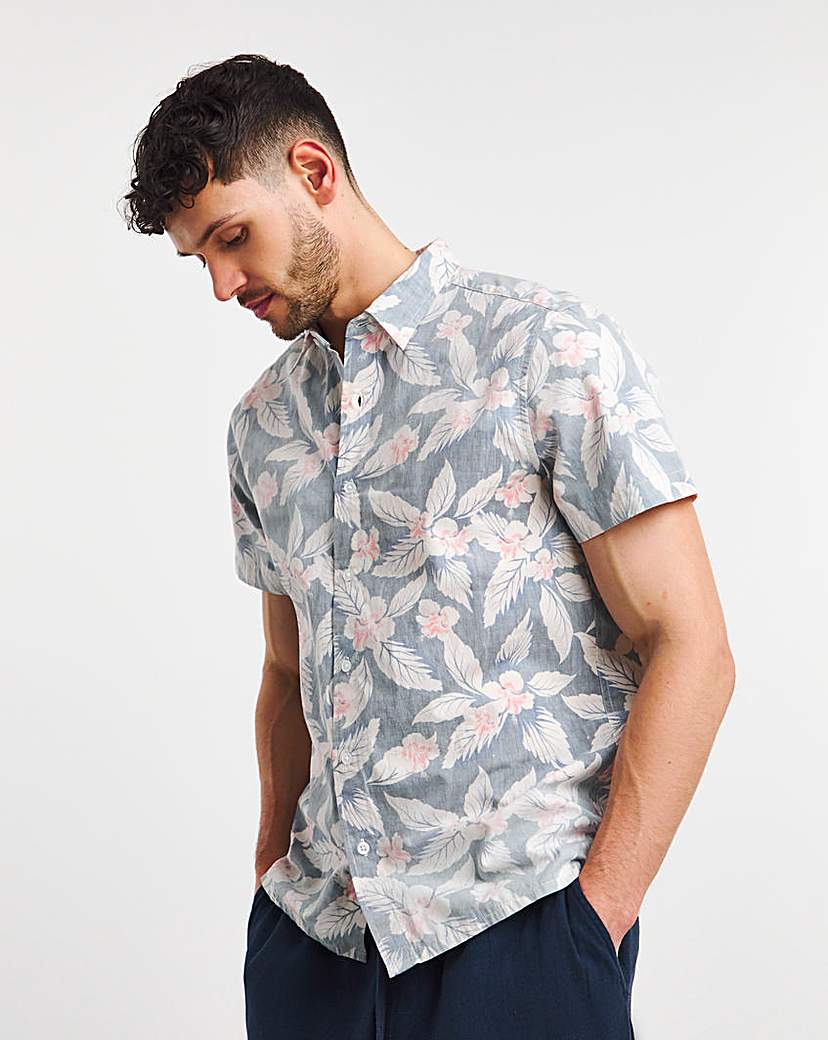 Printed Short Sleeve Cotton Shirt