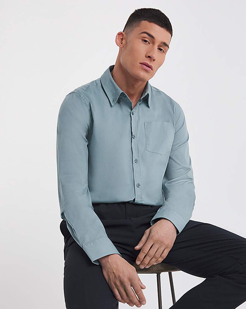 Long Sleeve Button Down Poplin Shirt