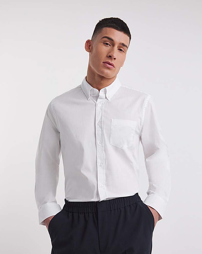 Long Sleeve Button Down Poplin Shirt