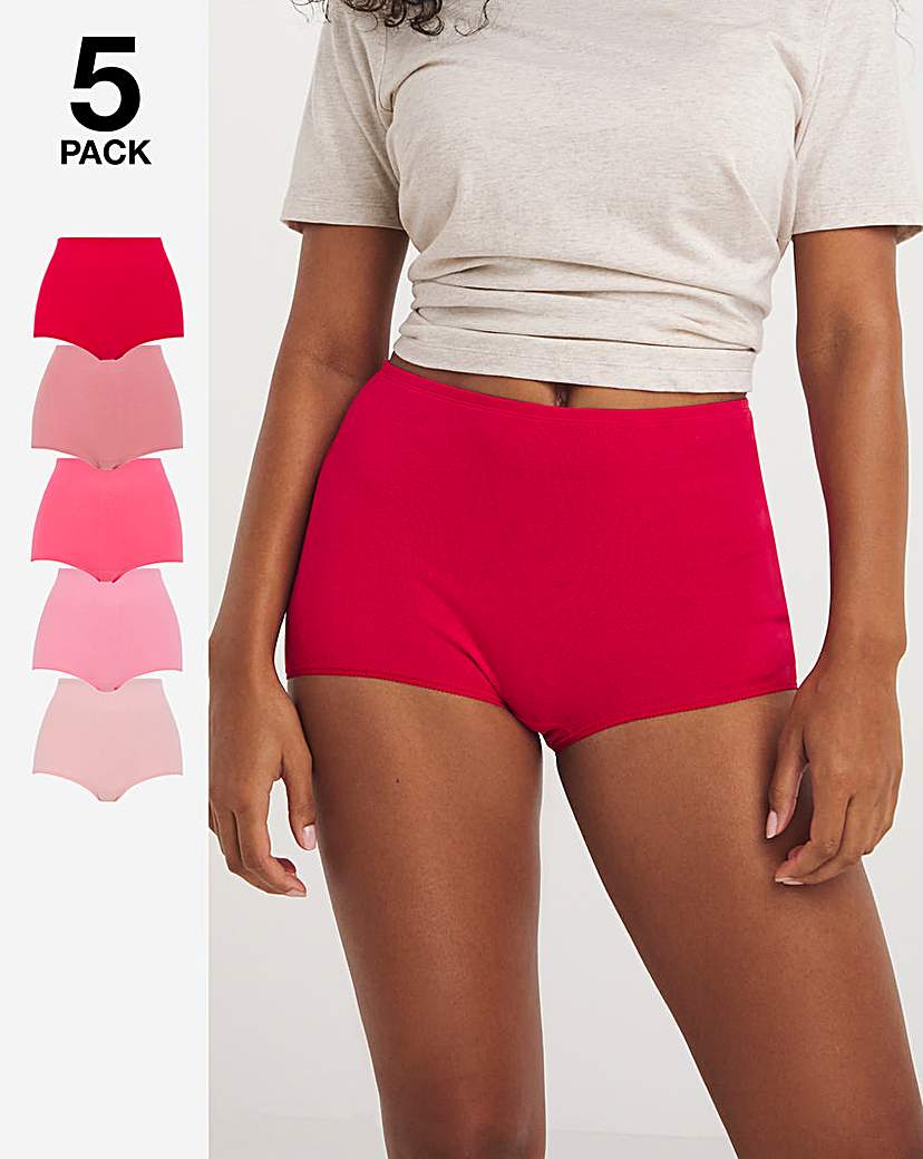 5 Pack Pink Cotton Comfort Shorts