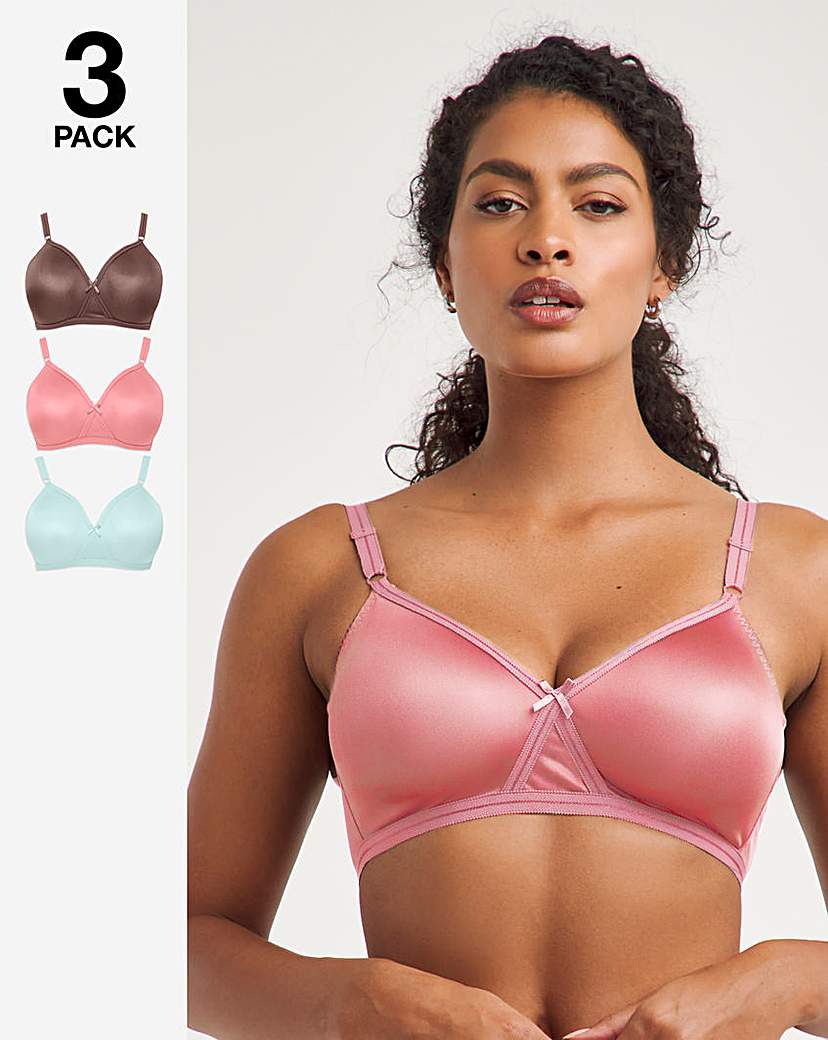 3 Pack Claire Full Cup Non Wired Bras