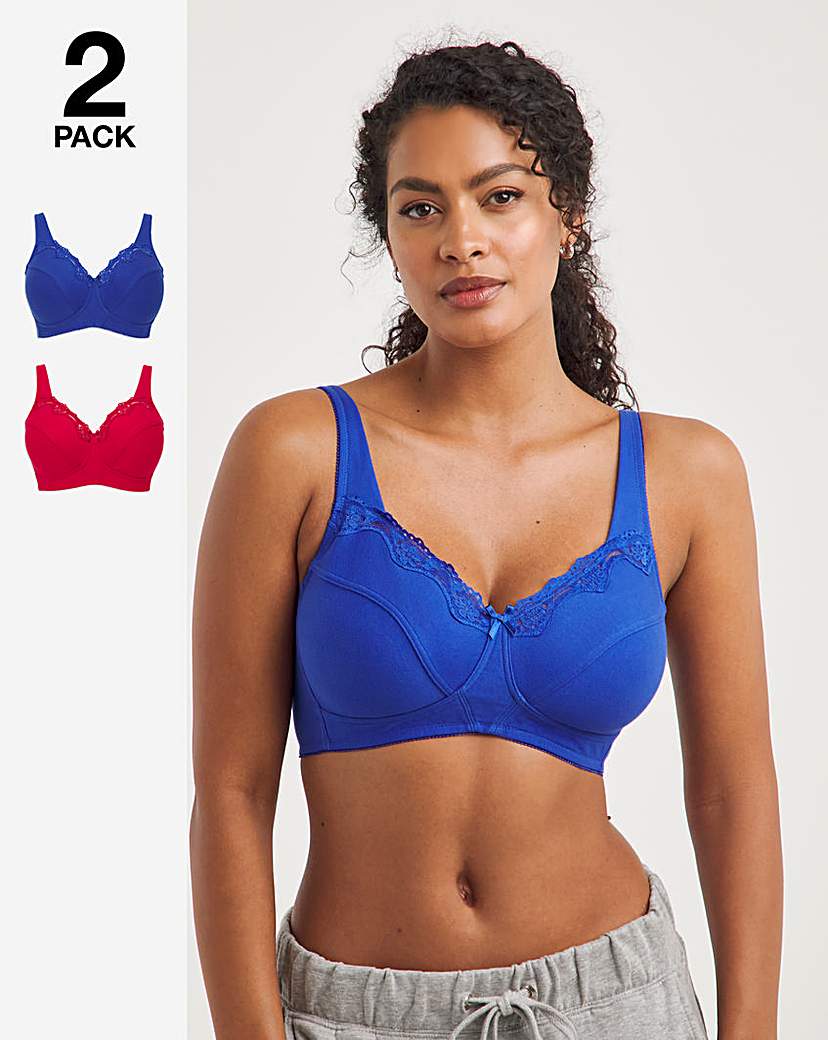 2 Pack Sarah Full Cup Non Wired Bras