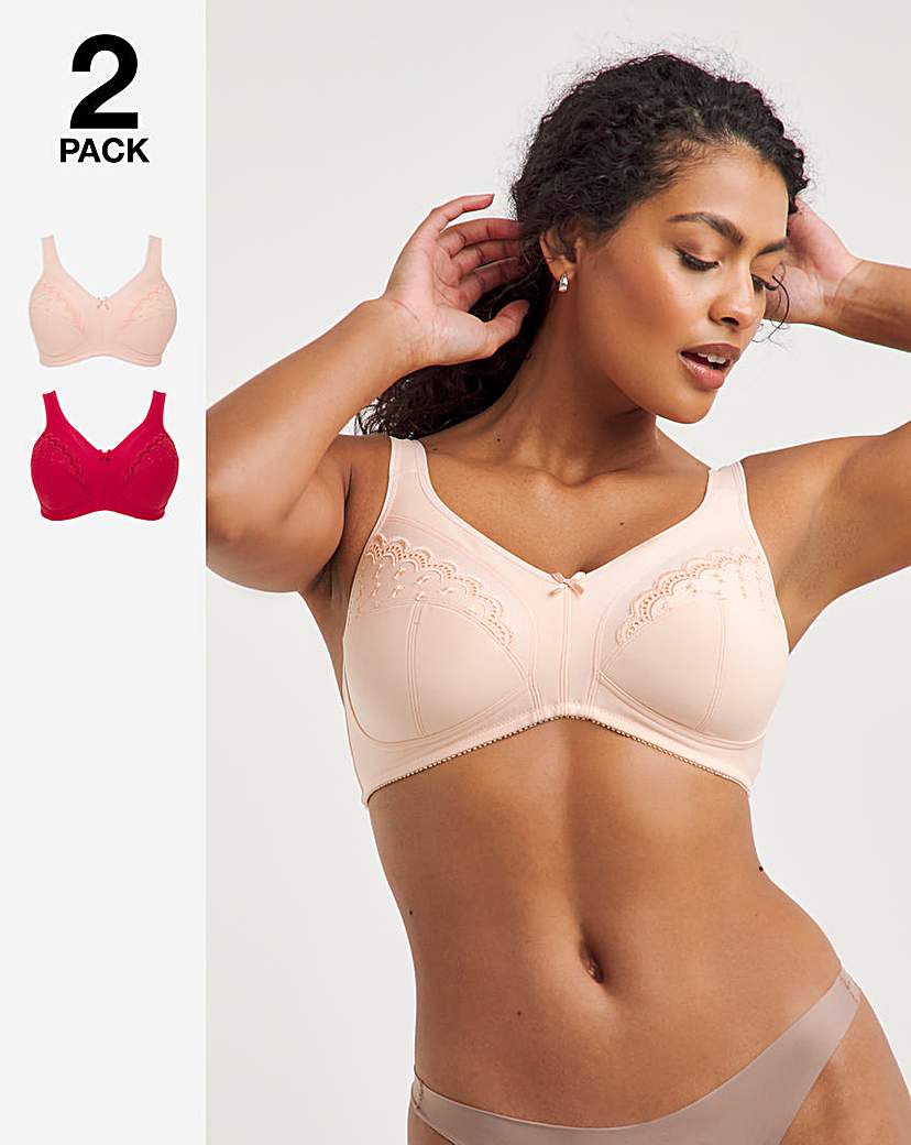 2 Pack Sally Minimiser Non Wired Bras