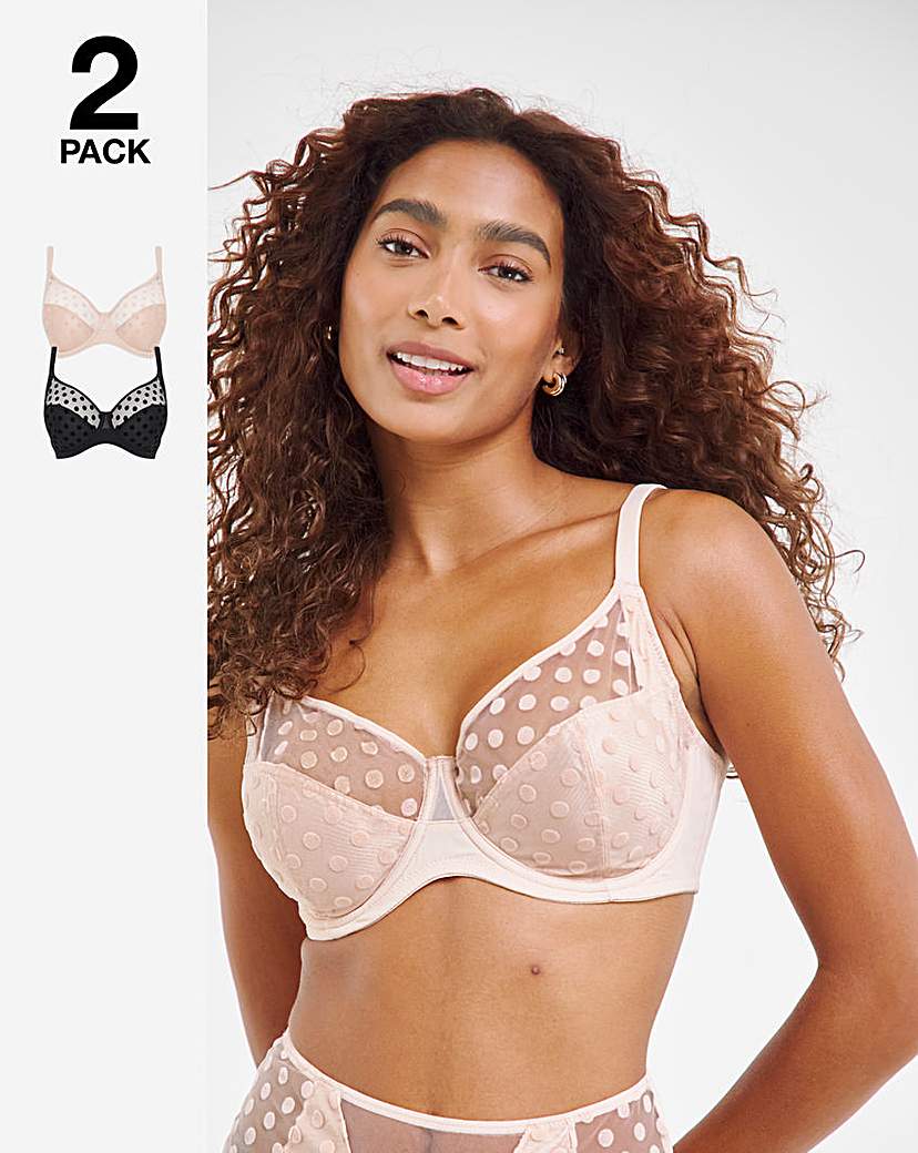 2 Pack Hannah Everyday Spot Mesh Bras