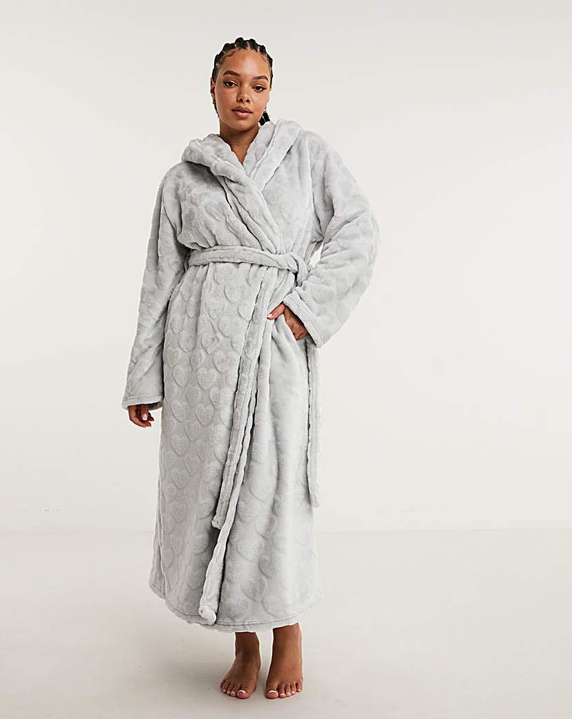 Boux Avenue Heart Embossed Robe Grey