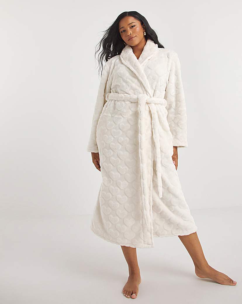 Boux Avenue Heart Embossed Robe Cream