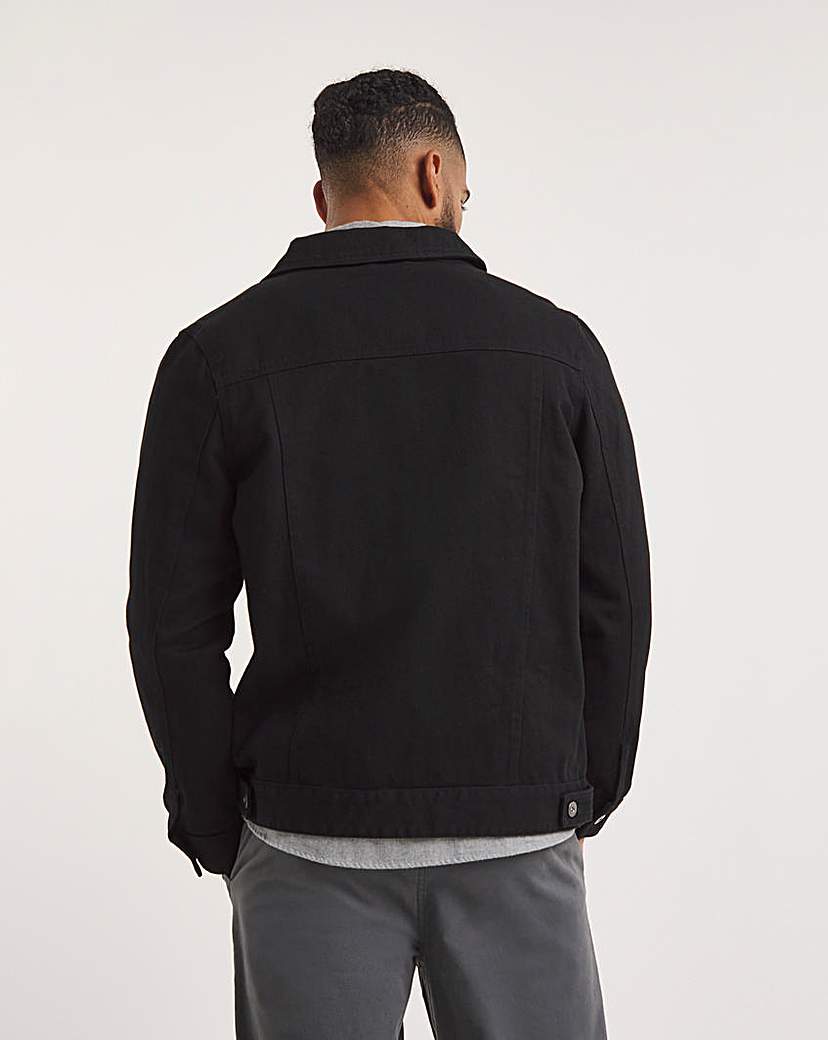 Black Twill Trucker Jacket
