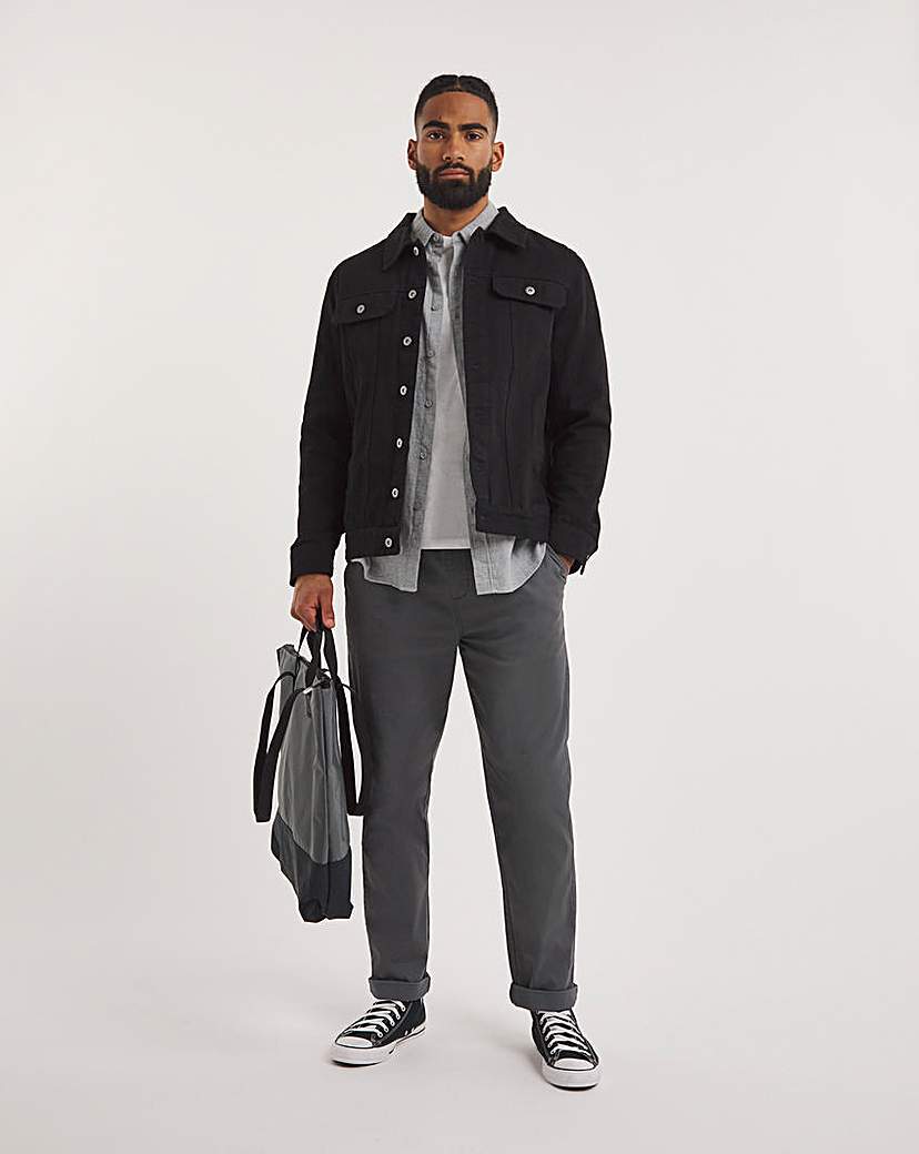Black Twill Trucker Jacket