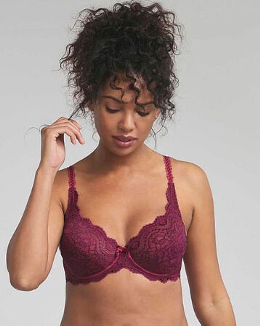 Playtex Flower Lace Full Cup Bra Plum