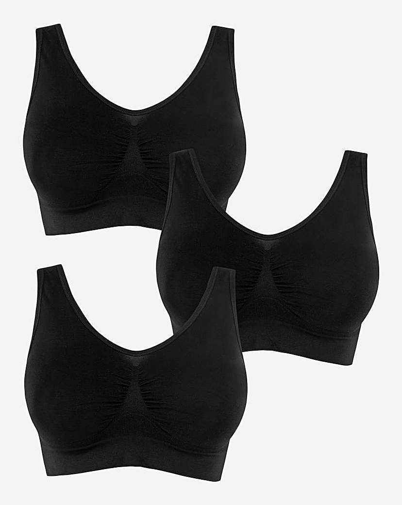 3 Pack Black Comfort Tops A-D