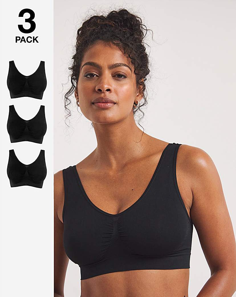 3 Pack Black Comfort Tops A-D