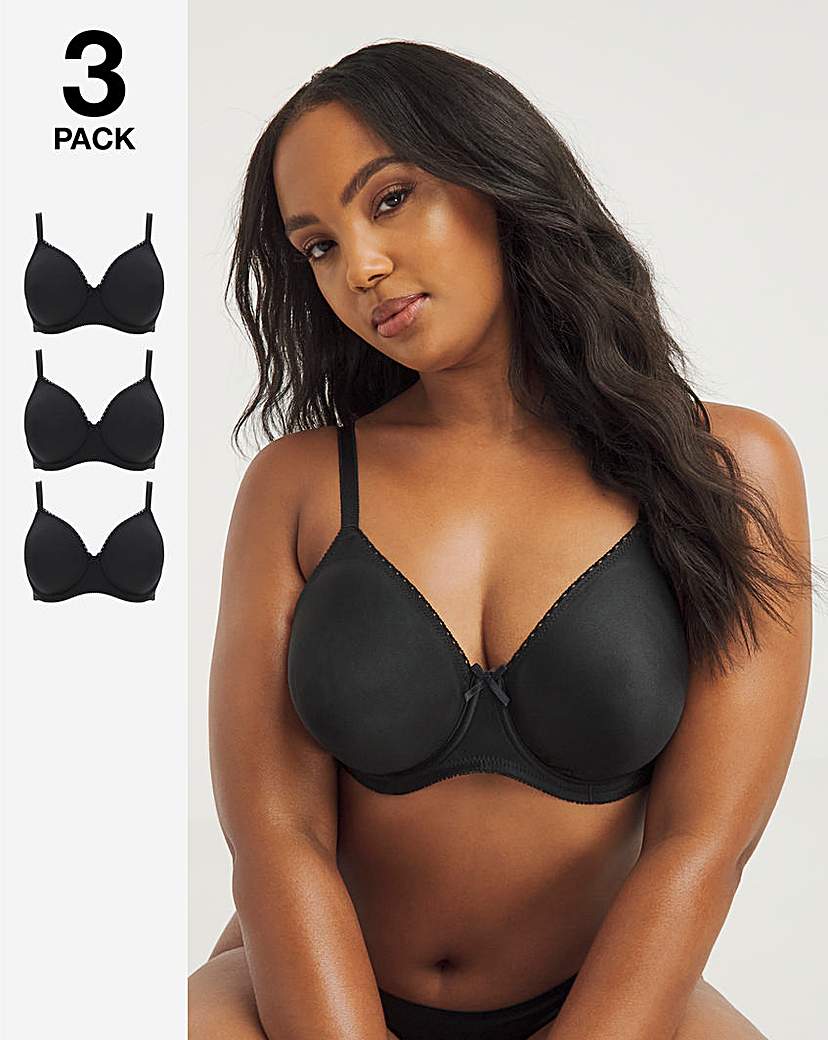 Pretty Secrets 3 Pack Claire Seam-Free Full Cup Wired Bras
