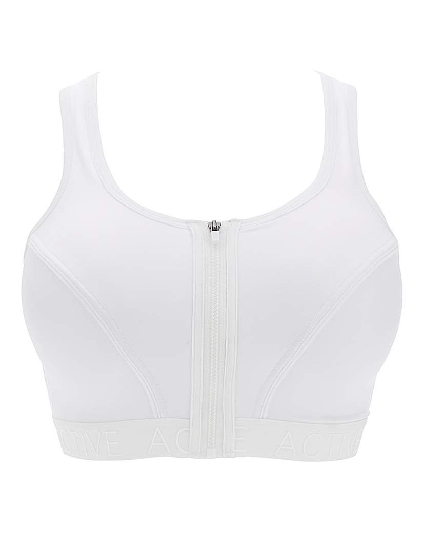 Pretty Secrets White Zip Sports Bra