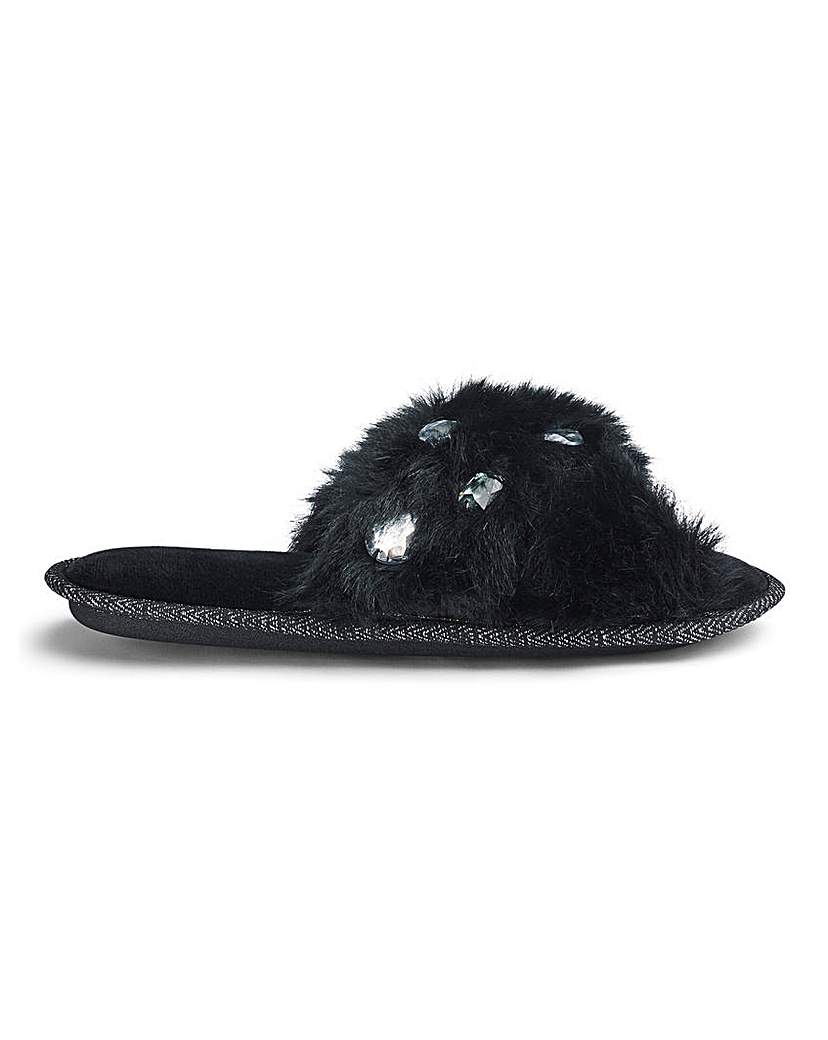 Image of Fluffy Jewel Slider Slipper