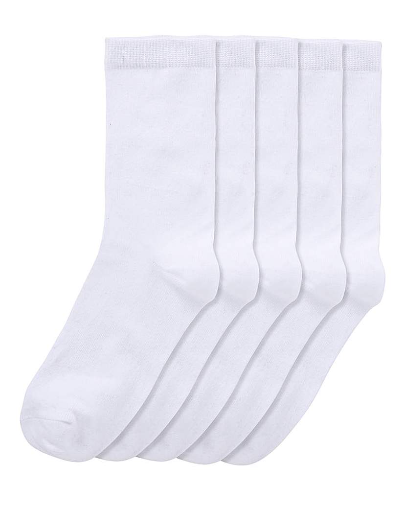 Image of 5 Pack Value White Ankle Socks