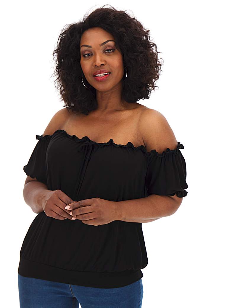 Image of Black Bardot Top