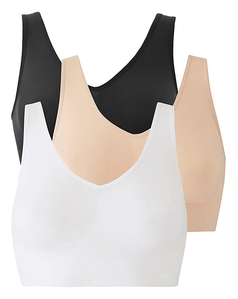 Image of 3 Pack Black/White/Blush Comfort Tops