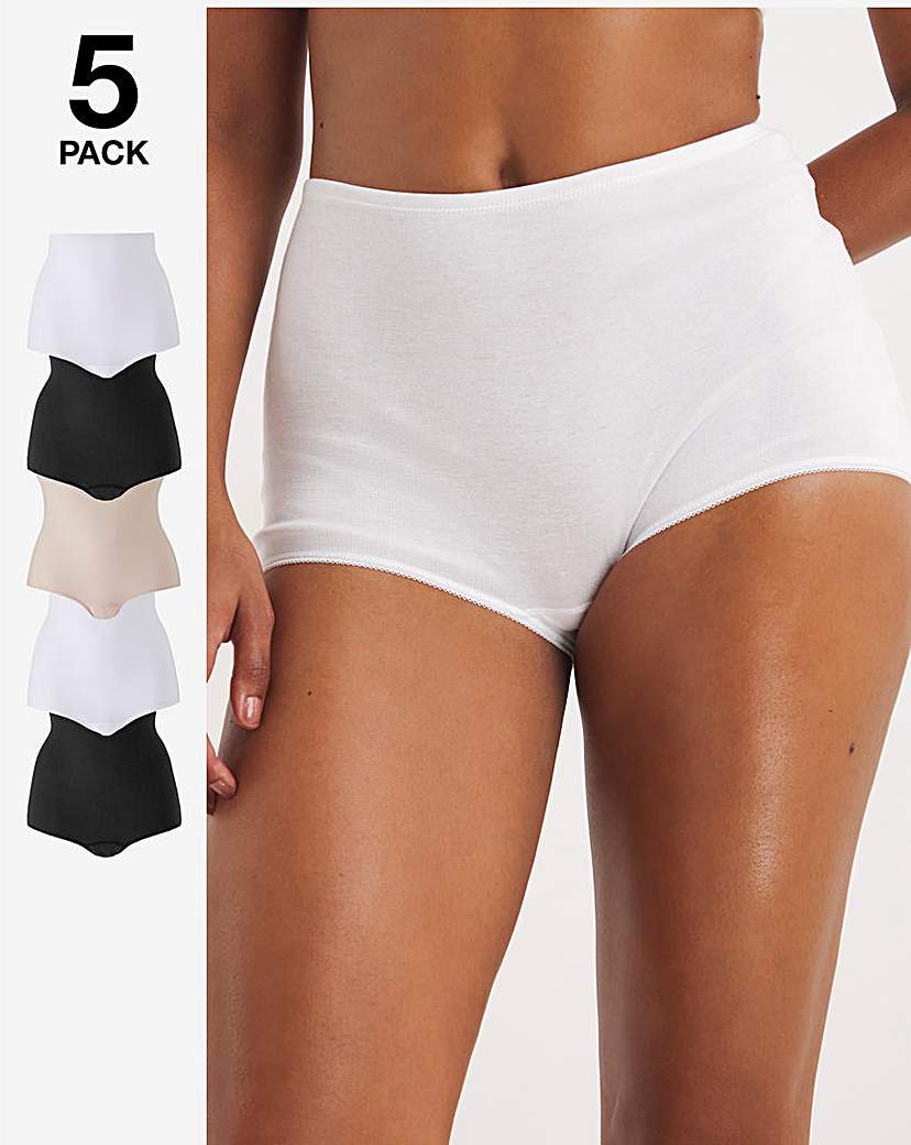 5 Pack Black/White/Blush Comfort Shorts