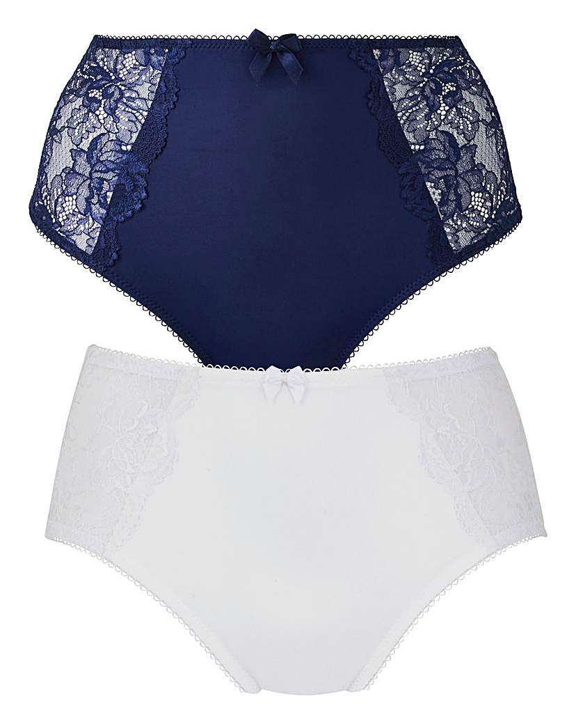 Image of 2Pack Ella Lace Navy/White Briefs