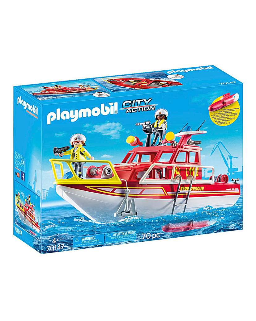 Image of Playmobil 70147 Fire Rescue Boat